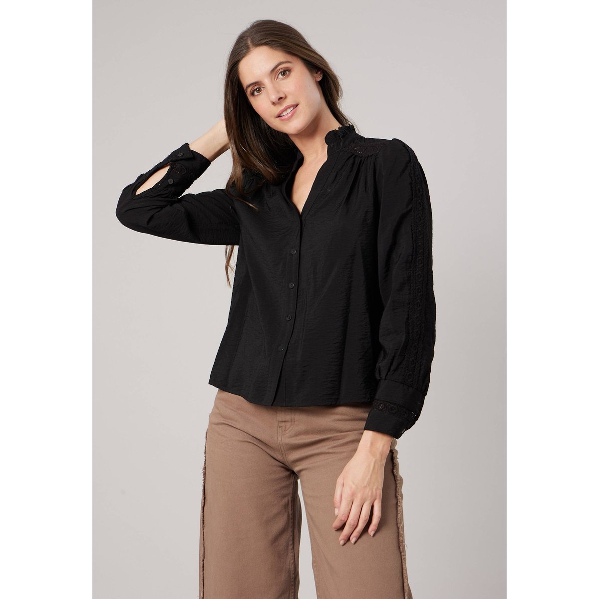 Chemise rétro femme MELODIE black, DEELUXE
