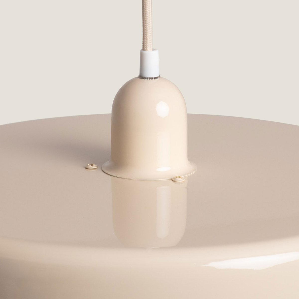 Suspension ronde en métal finition brillant 35cm- SAMMY beige, DRAWER