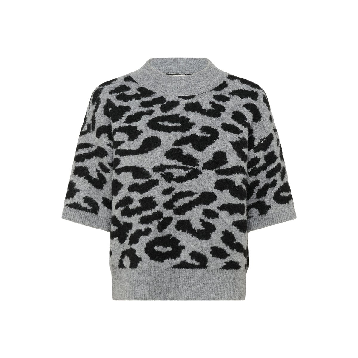 Pullover tricoté imprimé lgm/black leopard, KAFFE