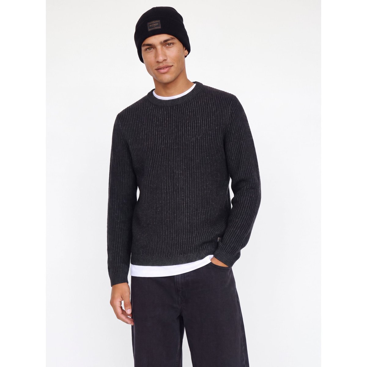 Pull En Maille black 1, JACK & JONES