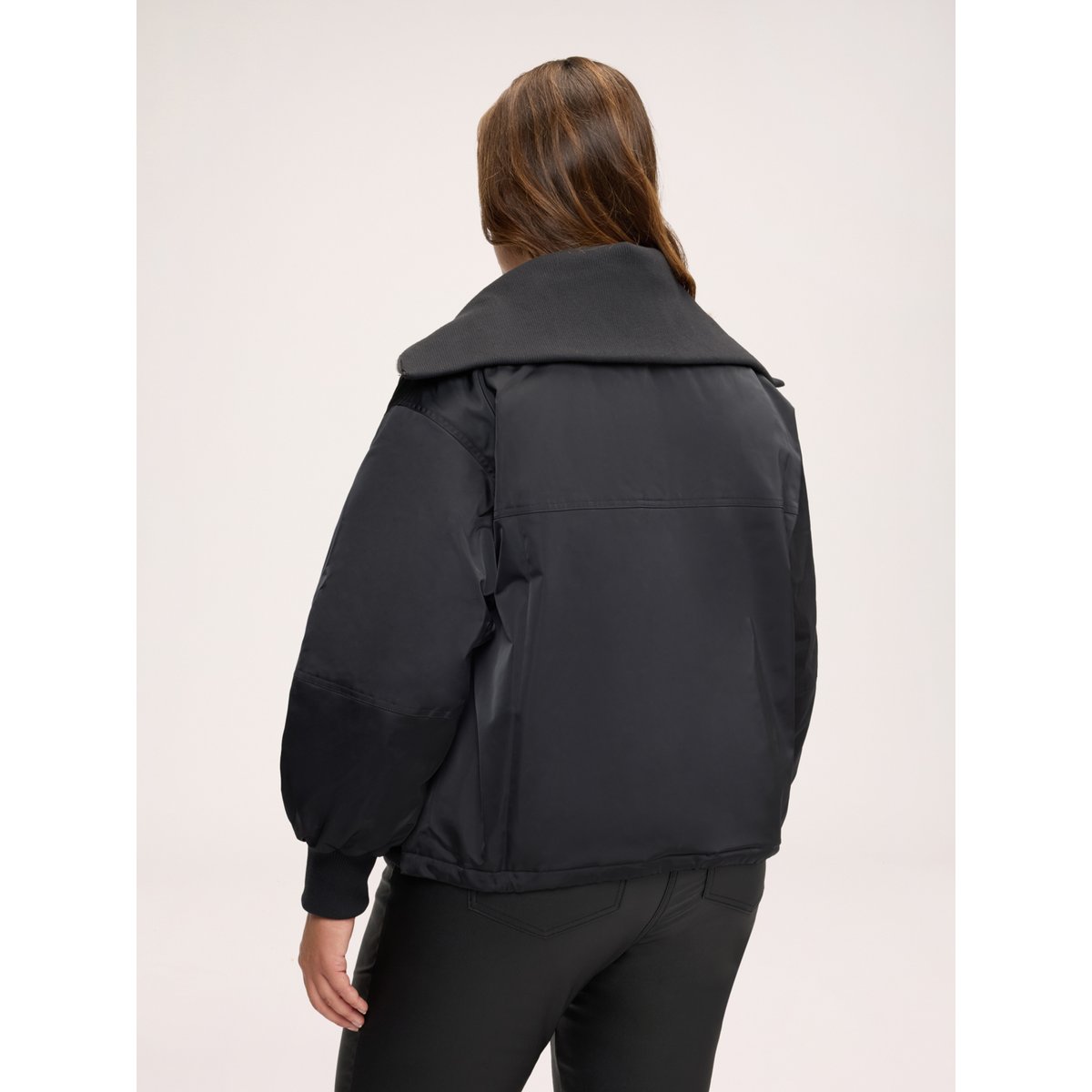 Blouson bomber à col montant noir, FIORELLA RUBINO