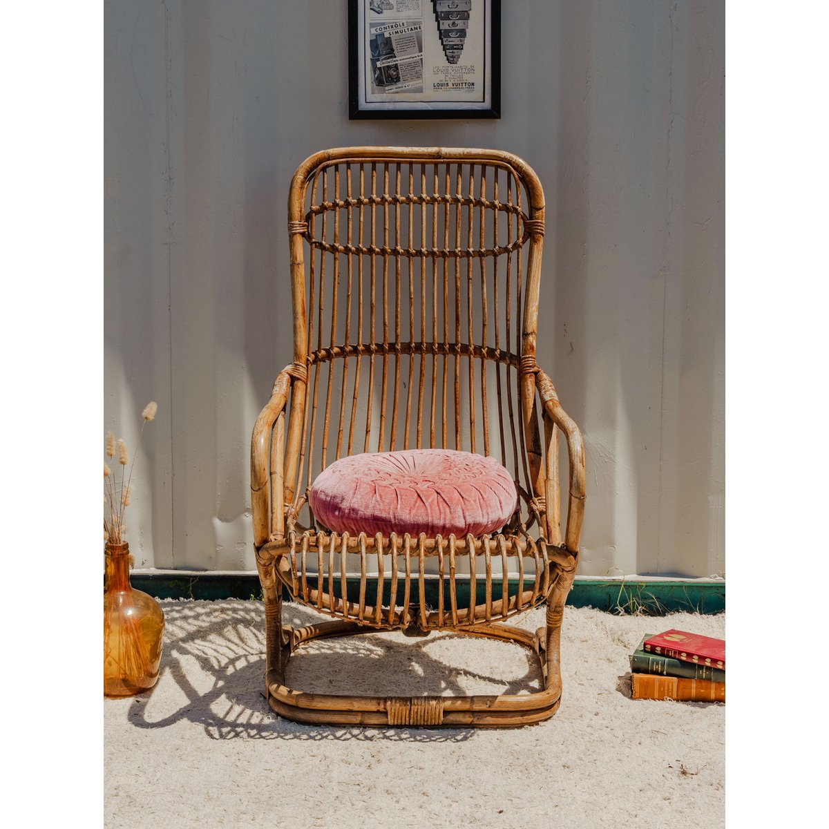 Fauteuil en osier Ernest N°1031 - Bon état bois clair, DEBONGOUT
