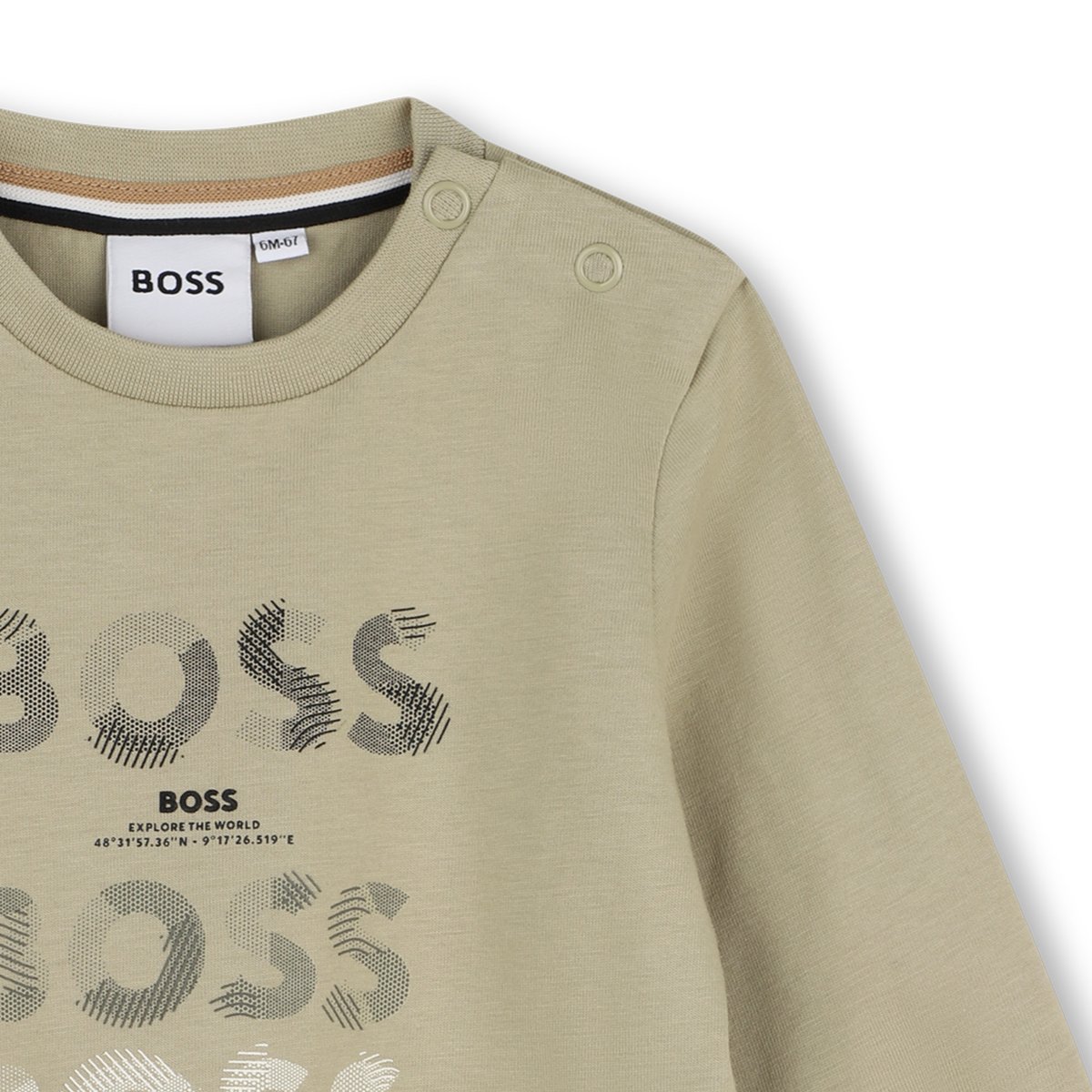 Tee-shirt manches longues gris, BOSS KIDSWEAR