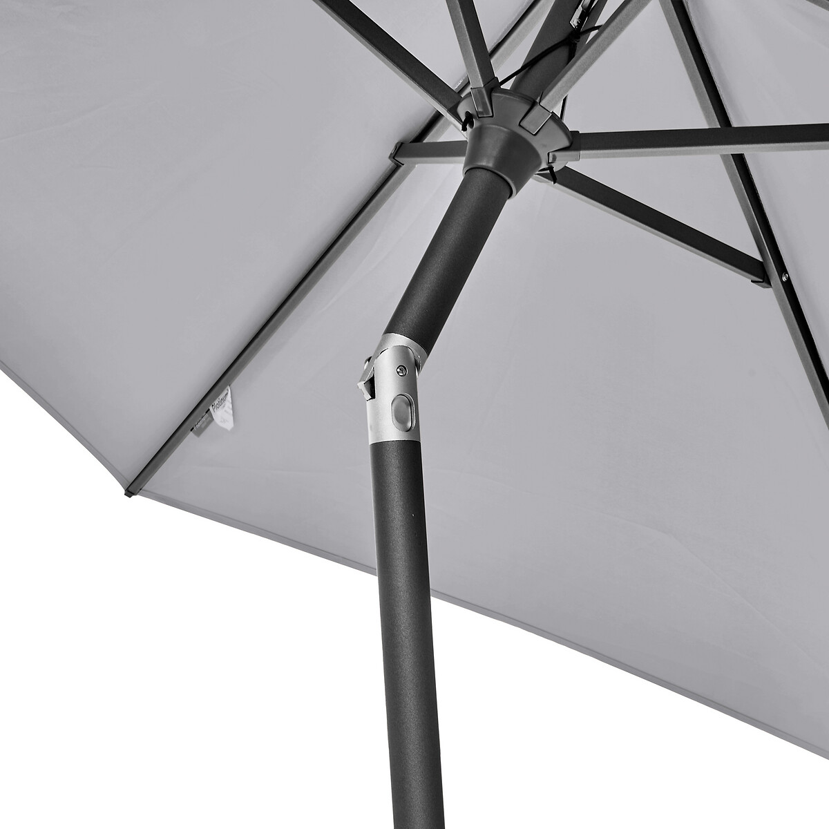 Seville Round Aluminium Garden Parasol 2.5m light grey, SO'HOME