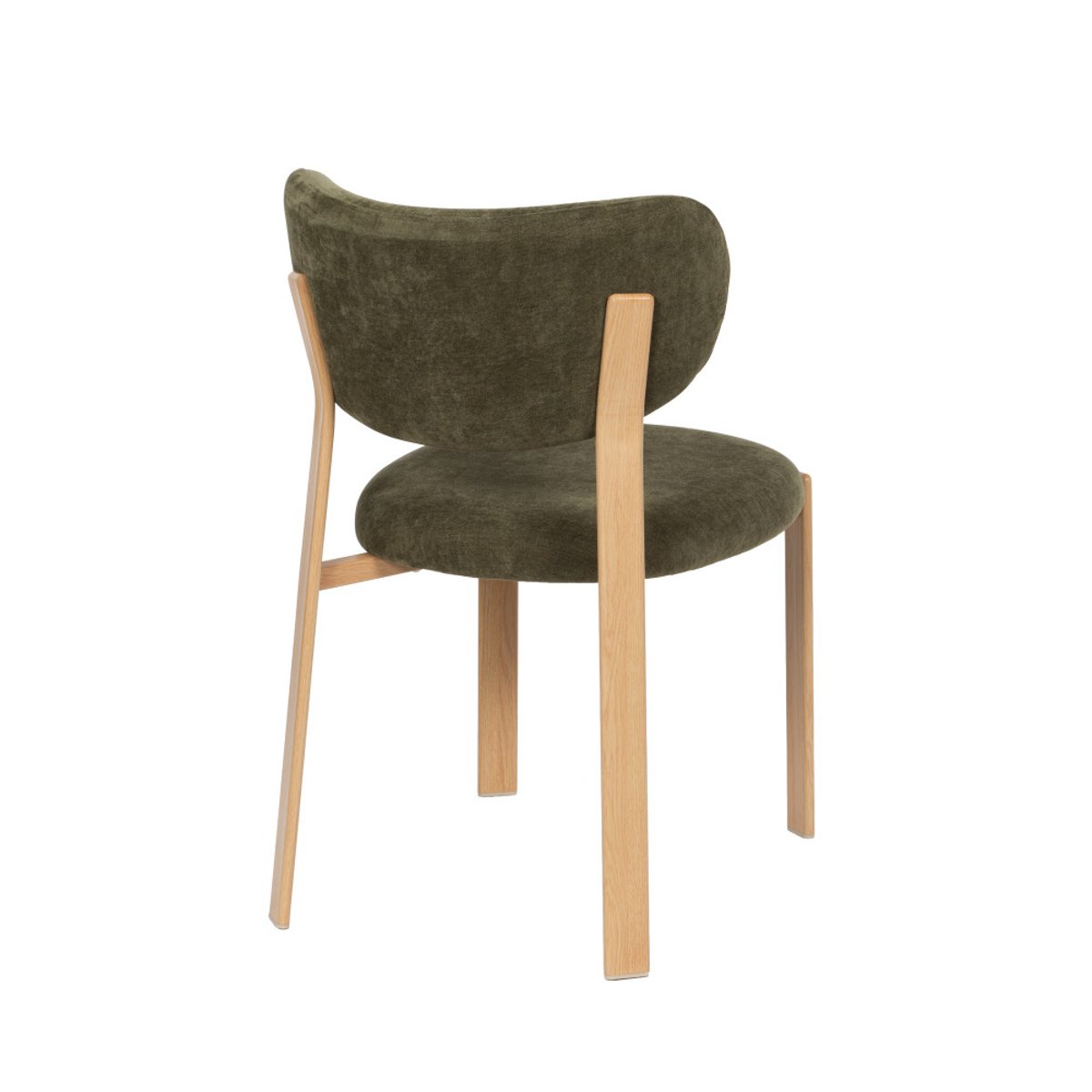 Chaise de salle à manger Dino avec piètement finition chêne (lot de 2) vert, AMADEUS