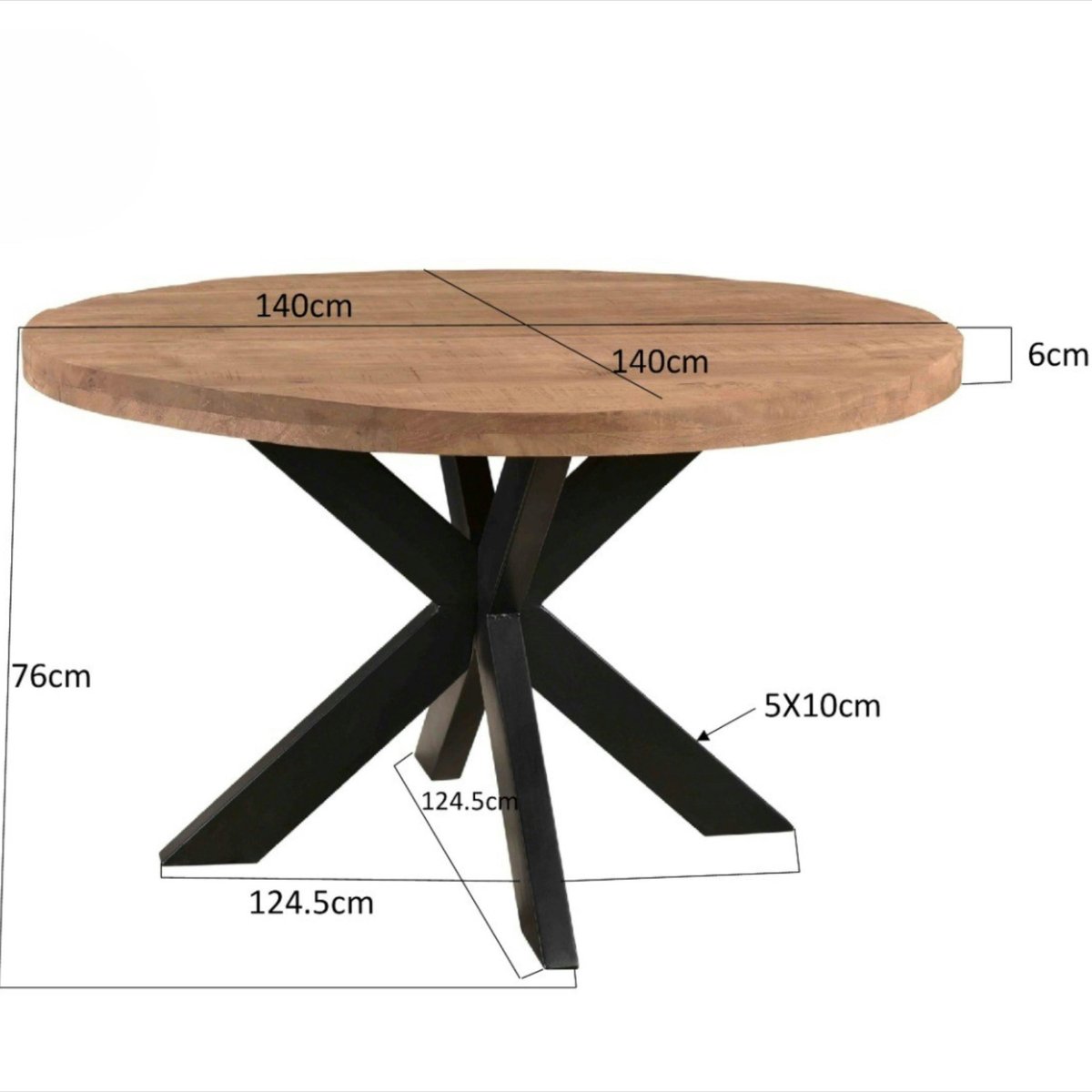 Table à manger ronde en bois de manguier Ø140 cm FULTON bois naturel, PIER IMPORT
