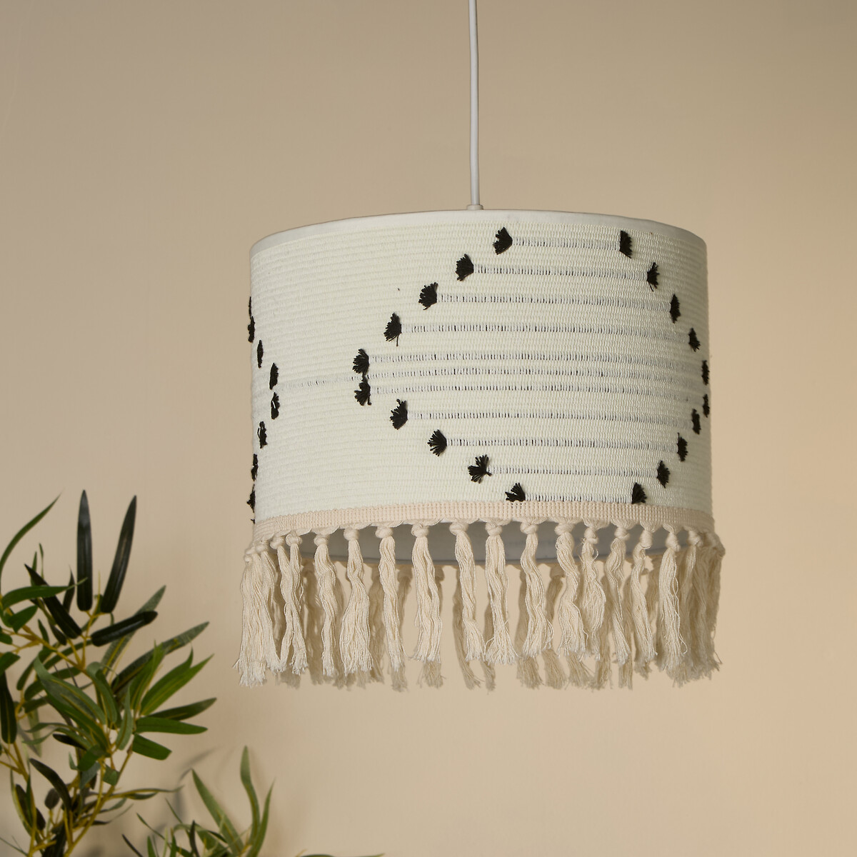 30cm Brasillia Tassle Shade cream, SO'HOME