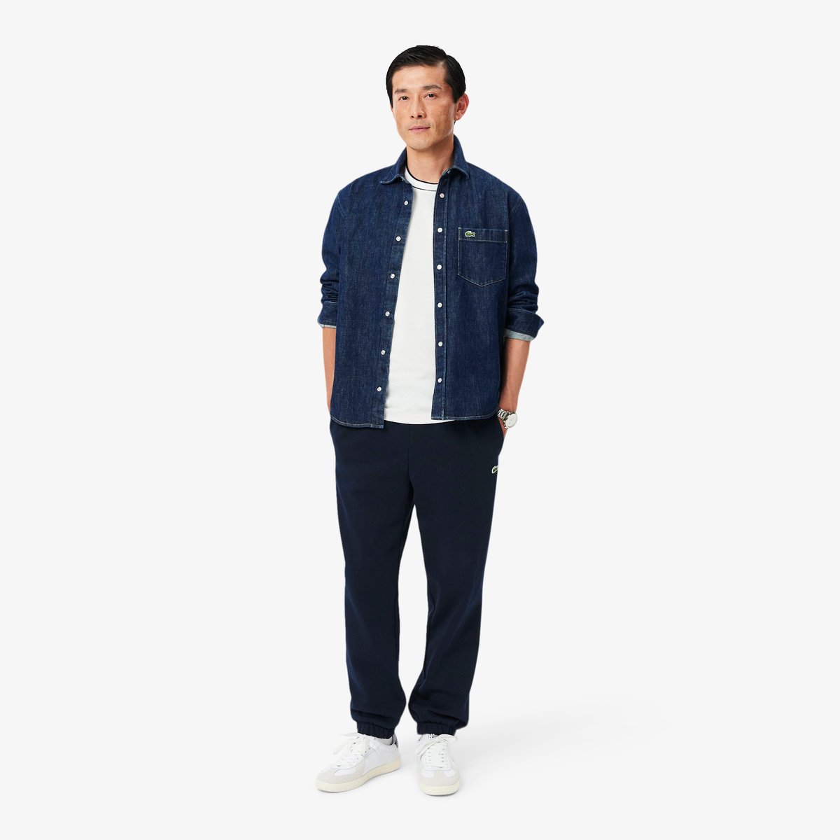 Pantalon de survêtement molleton regular fit bleu-166, LACOSTE