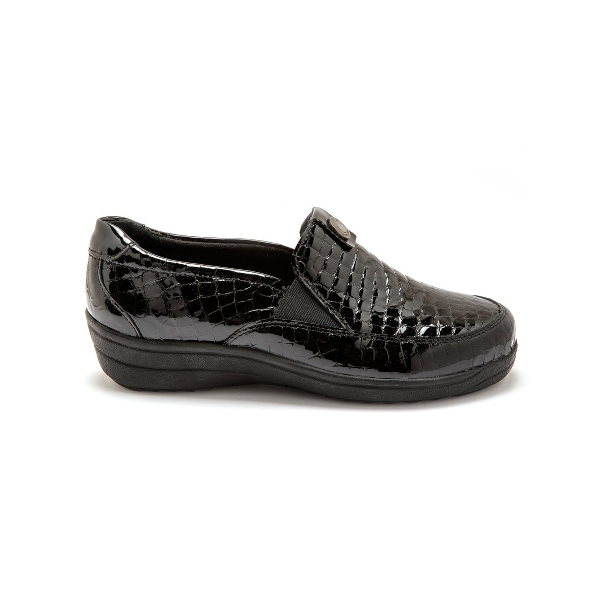 Sans-gêne (K-M) semelle amovible vernis noir, PEDICONFORT
