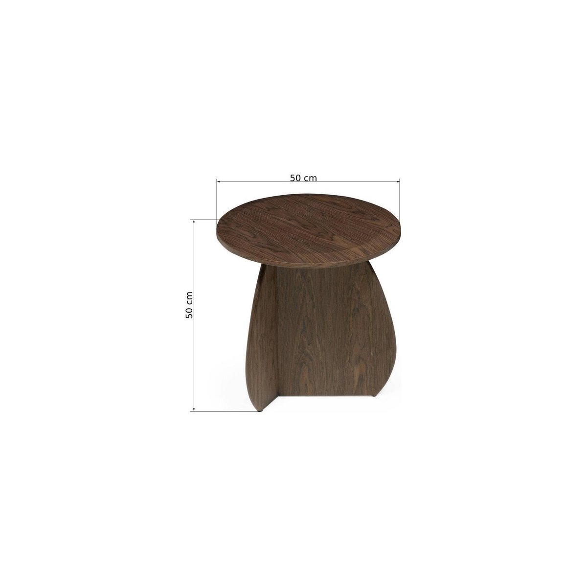 Table d'appoint ronde en bois de noyer noyer foncé, RECOLLECTION