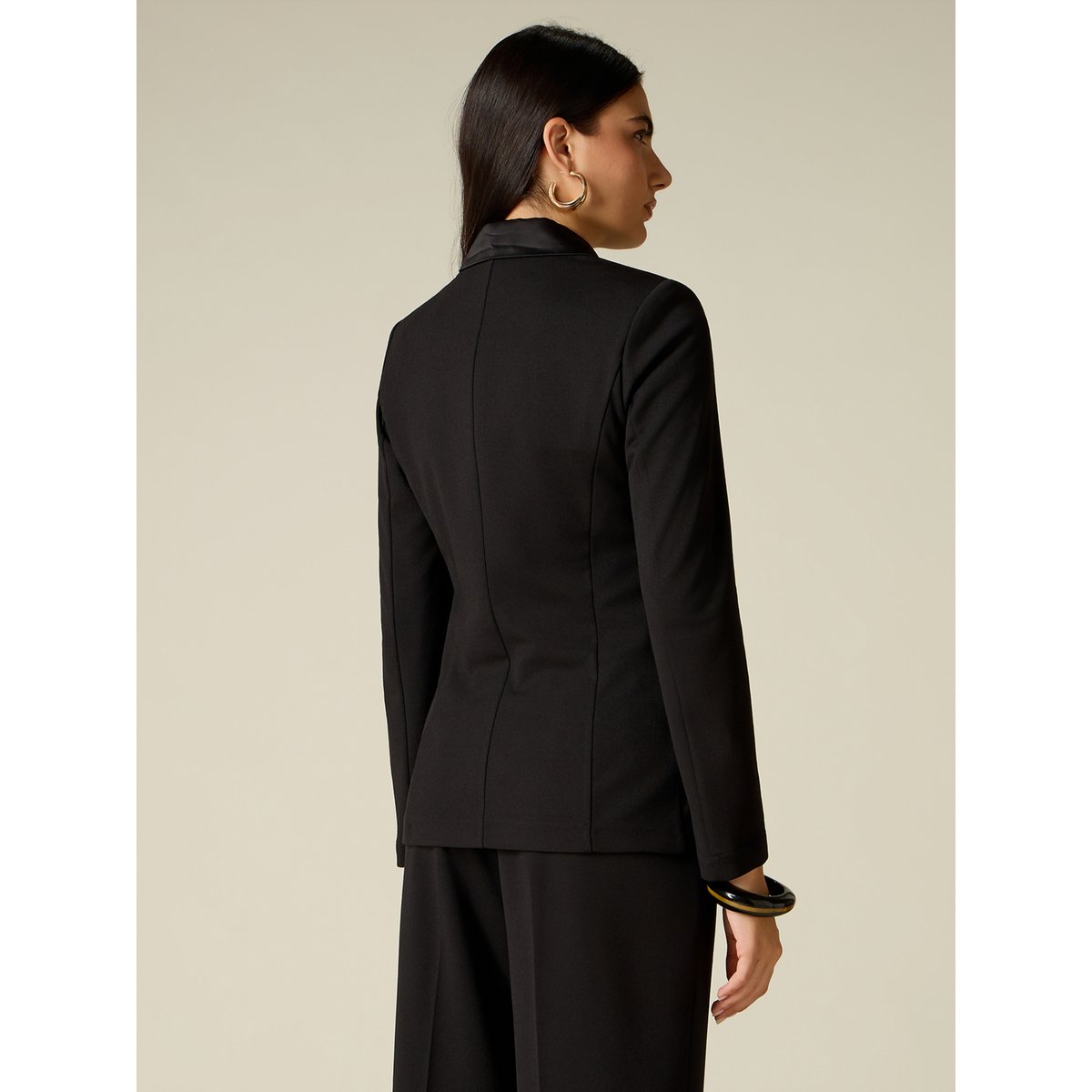 Blazer croisé avec boutons recouverts noir, OLTRE