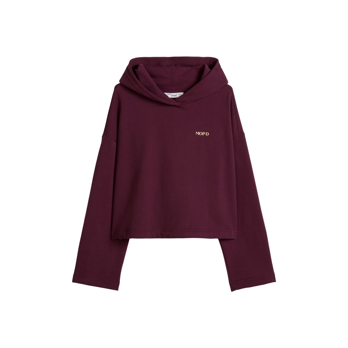 Sweat à capuche court en coton bio tout doux rouge, MARC O’POLO DENIM