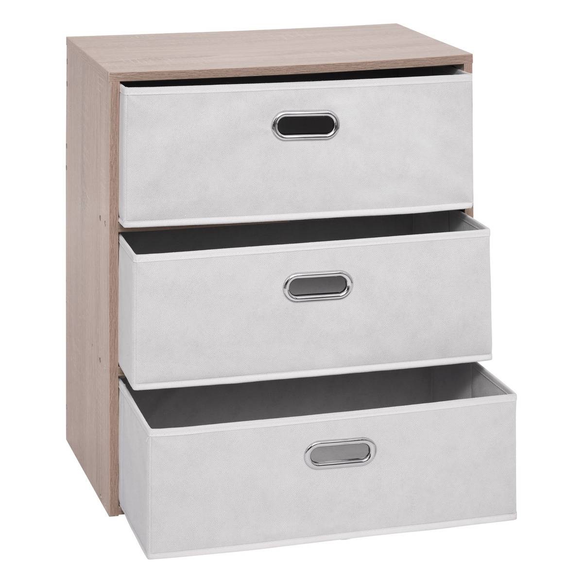 Commode 3 tiroirs en bois DRESS UP beige, 5FIVE SIMPLY SMART