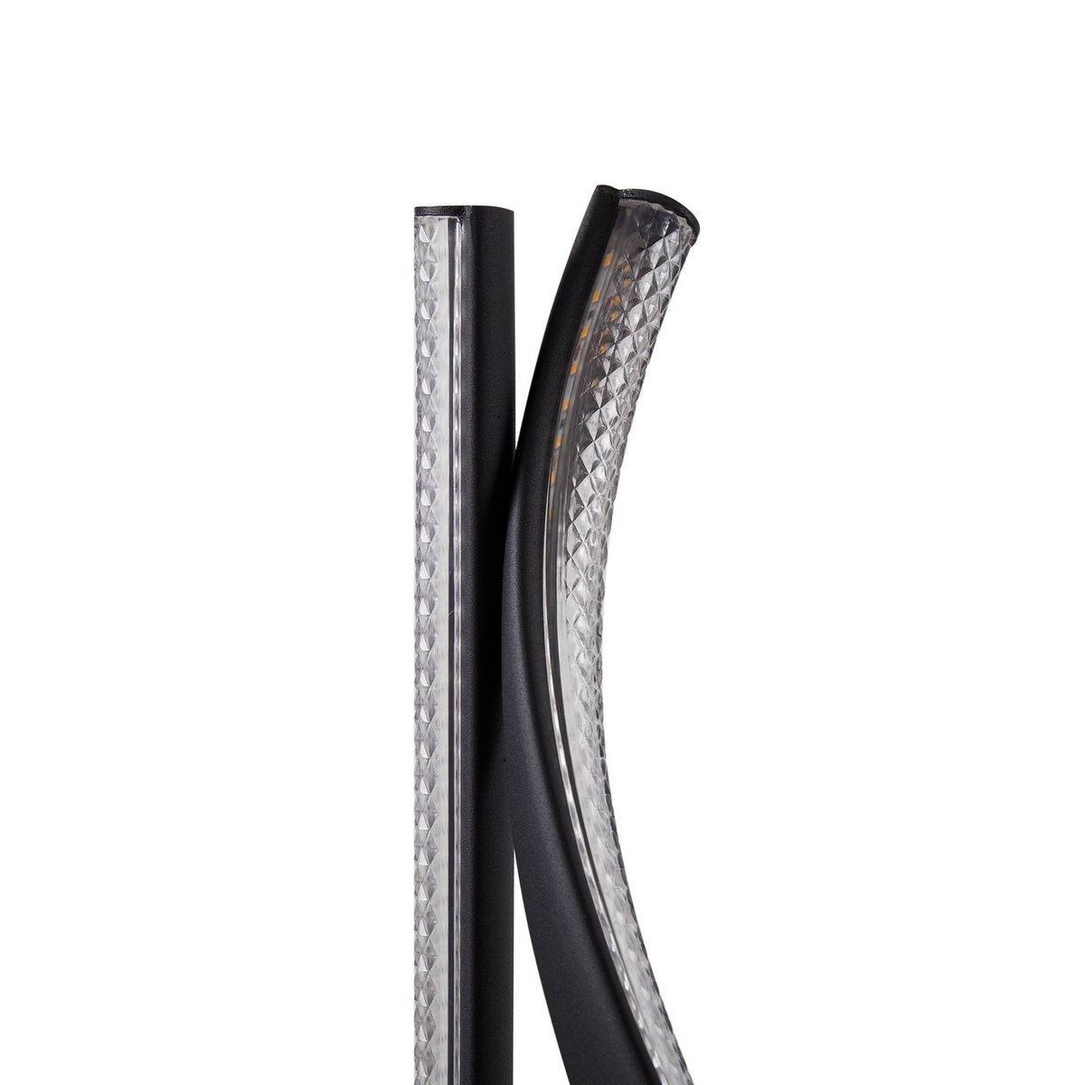 Lampadaire en aluminium moderneLED, Rodado noir, transparent, LUCANDE