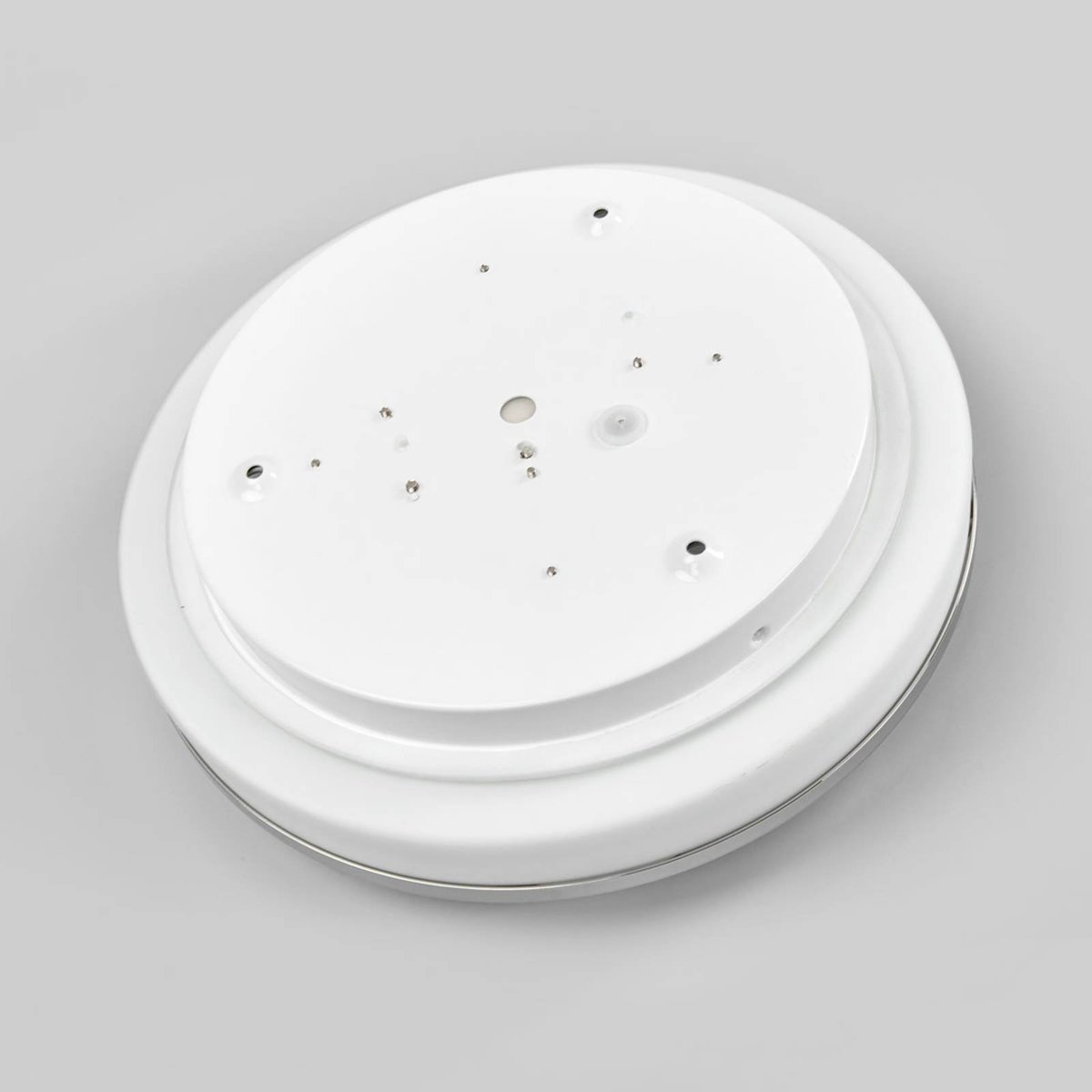 Plafonnier en verre moderneLED, Lyss blanc, chrome, LINDBY