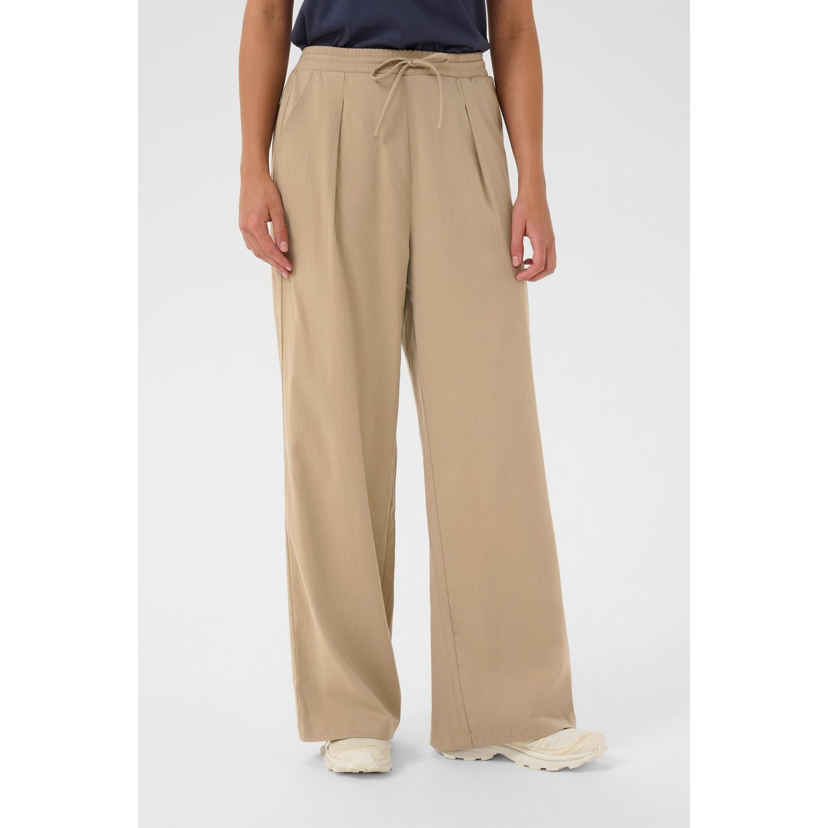 Pantalon casual beige chincilla cc, KAFFE