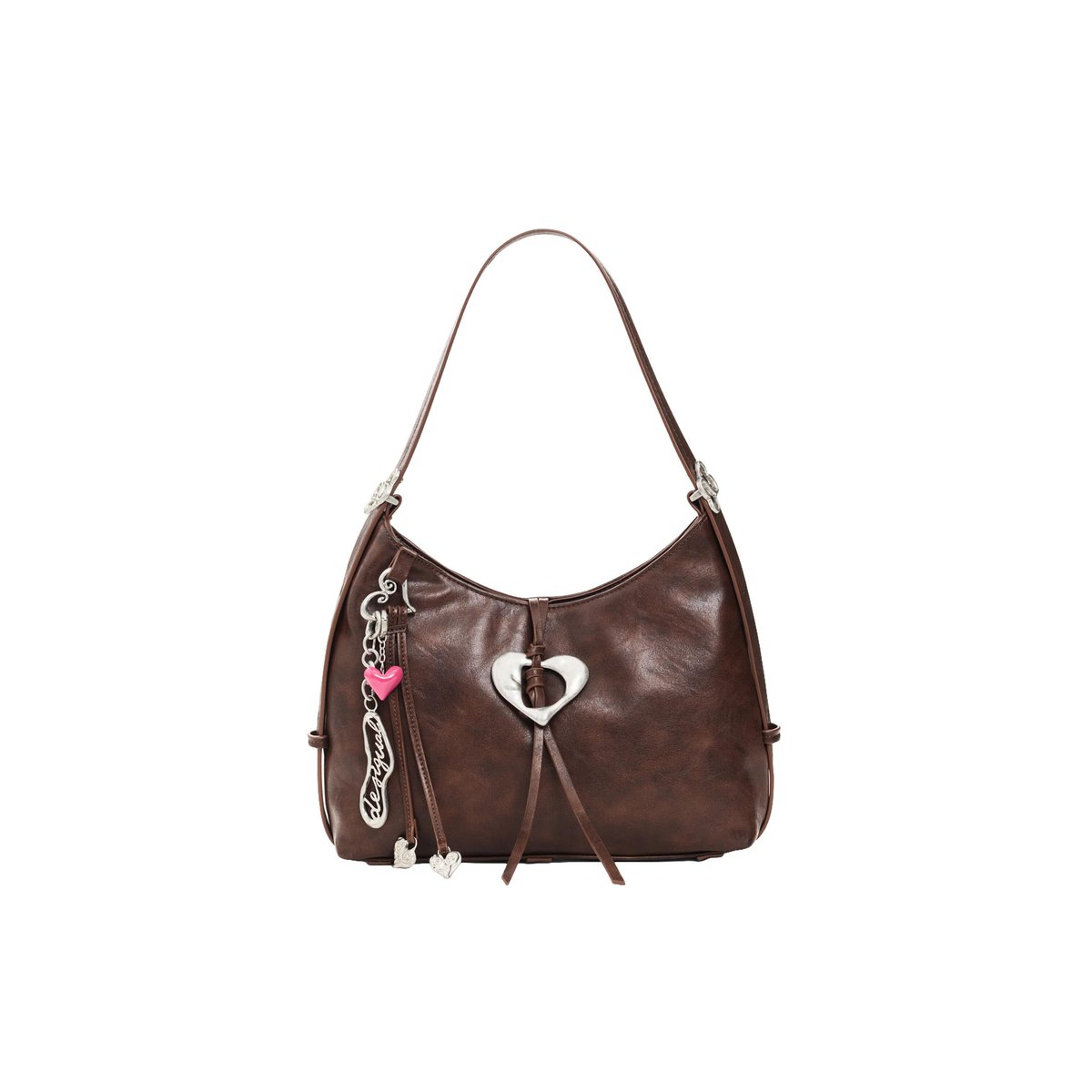 Sac effet cuir moyen marron, DESIGUAL