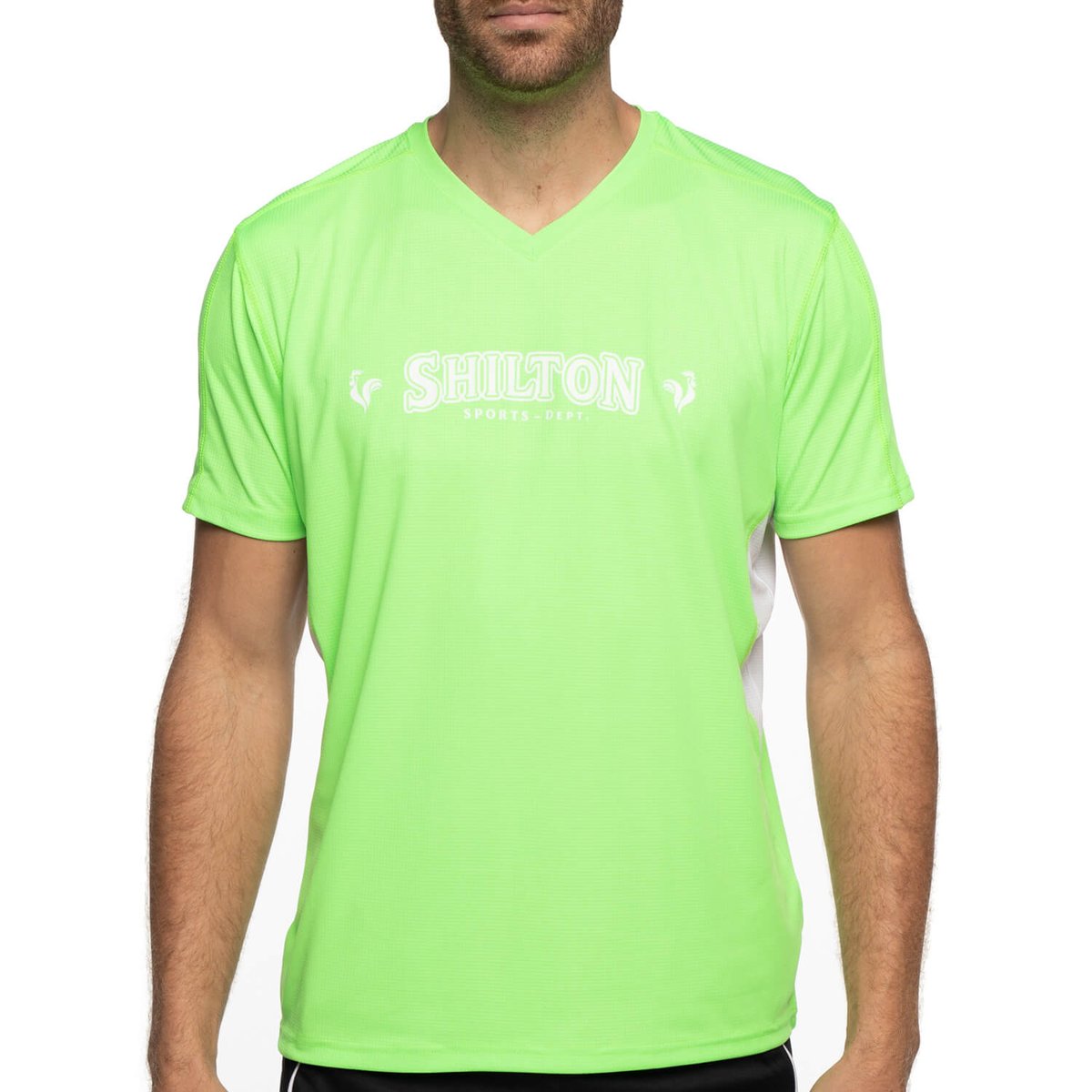 T-shirt sport col v vert, SHILTON