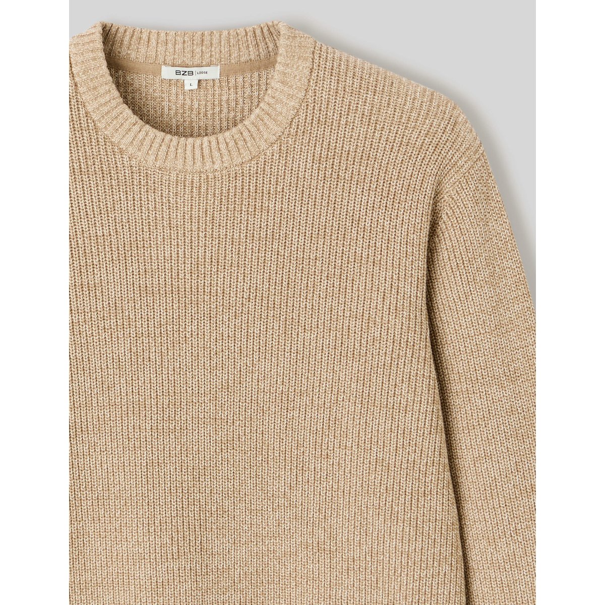 Pull col rond marron, BZB