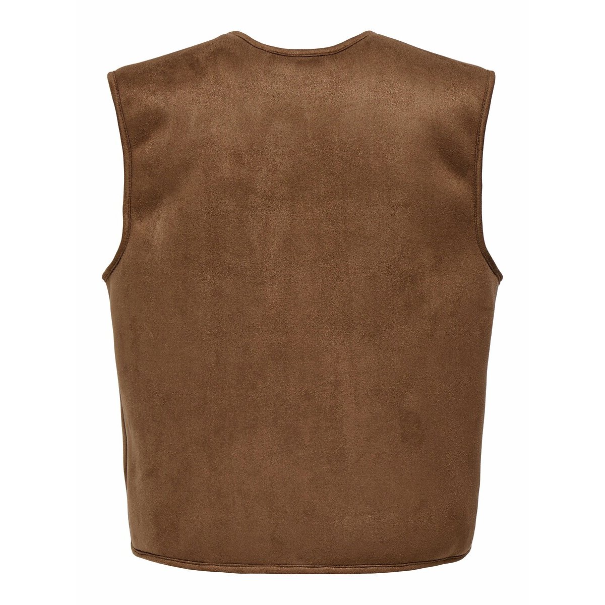 Vest zonder mouwen met knoopsluiting kastanje, ONLY