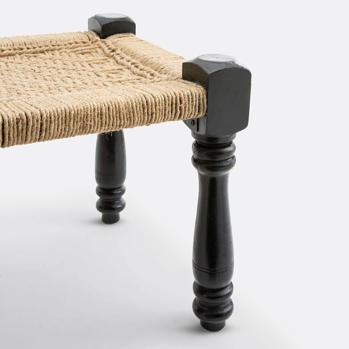 Banco estilo indiano Adas, em corda e mangueira madeira clara natural, LA REDOUTE INTERIEURS