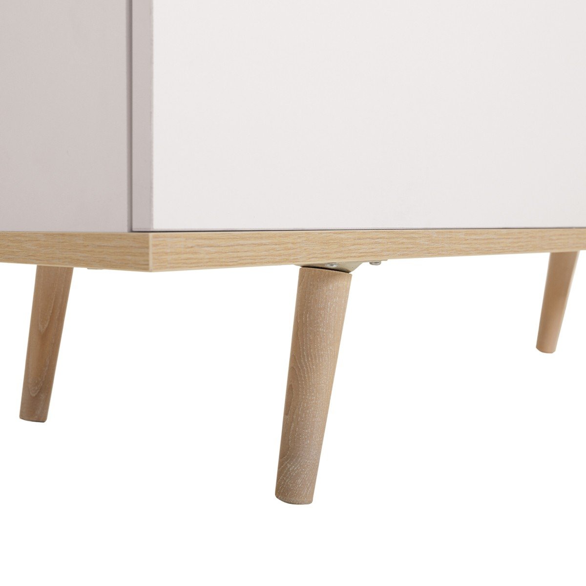 Meuble TV 2 Portes 2 Niches L160 cm - COPENHAGUE blanc, CALICOSY