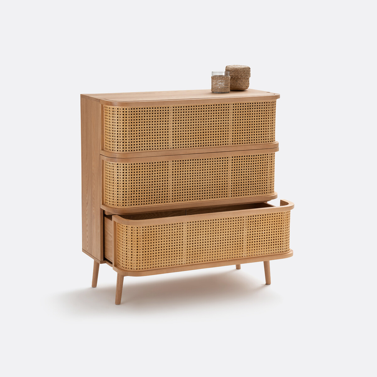 Commode 3 tiroirs en cannage Laora naturel, LA REDOUTE INTERIEURS