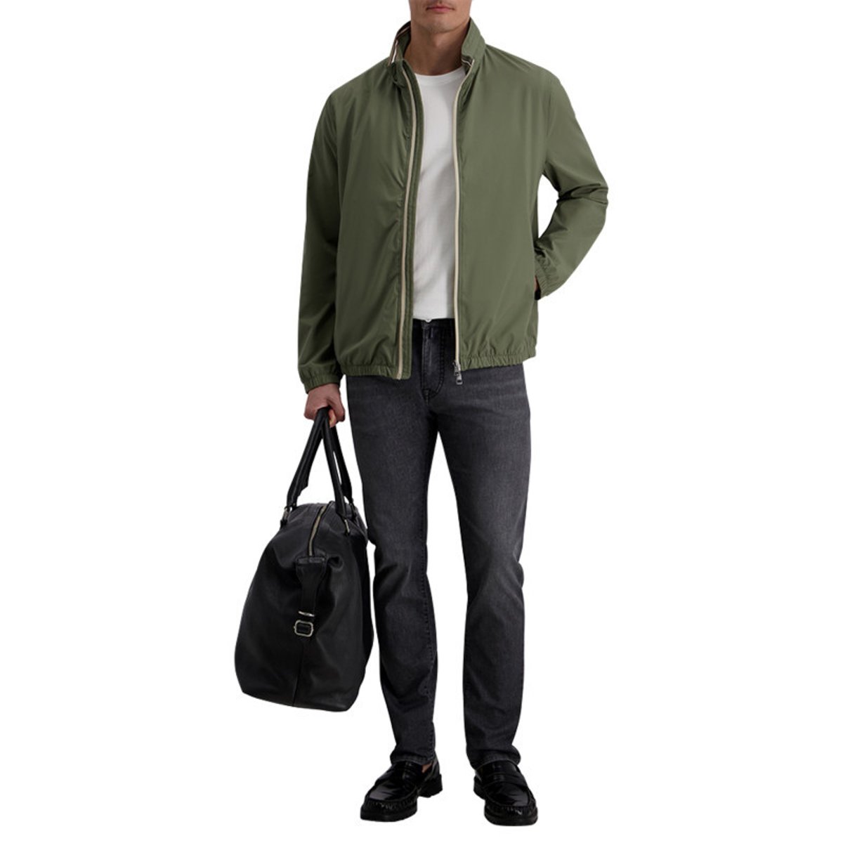 Blouson kaki uni avec une coupe droite et une fermeture zippée vert, CARDIN SPORTSWEAR