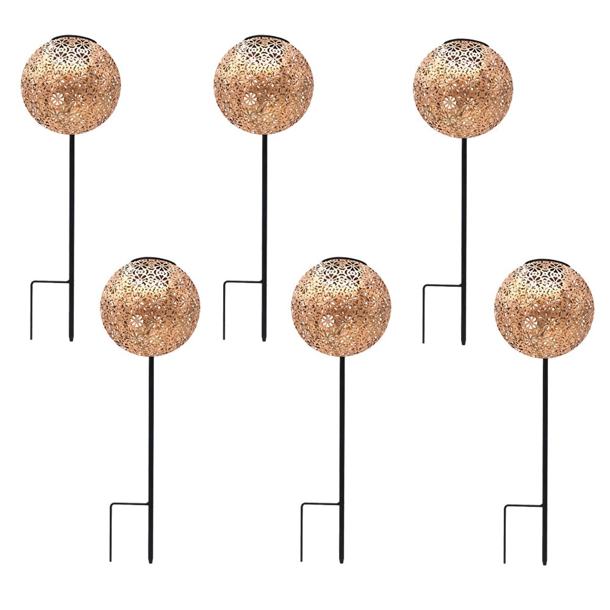 Balises solaires à piquer 6x AGADIR marron, LUMISKY