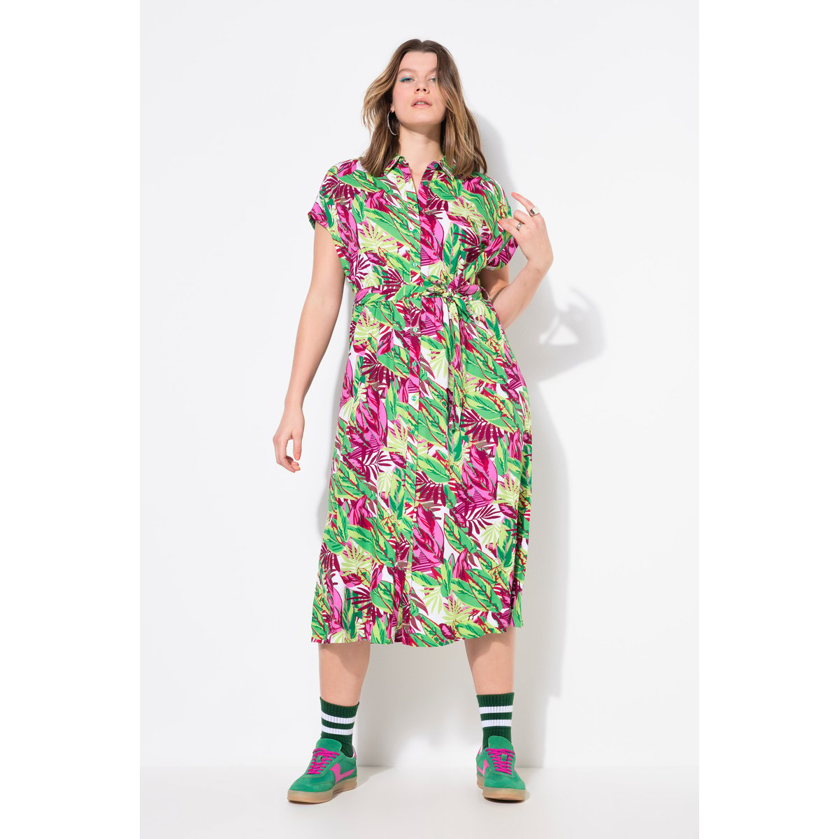 Robe maxi oversize, imprimé jungle vert émeraude, STUDIO UNTOLD