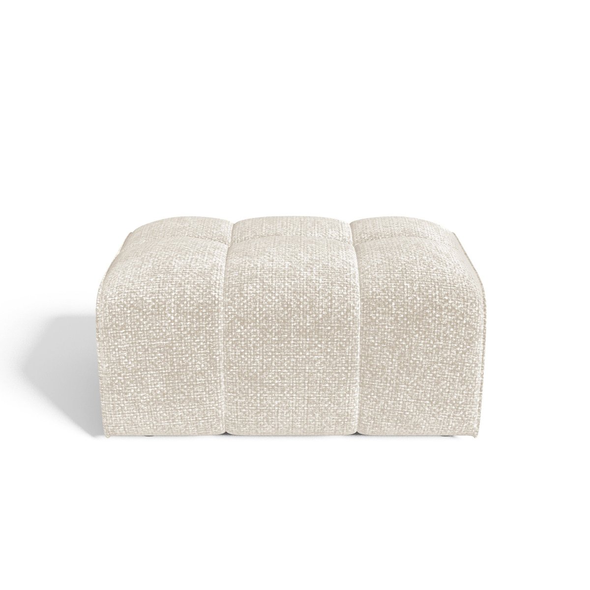 Pouf en velours chenillé BARI crème, SIA HOME