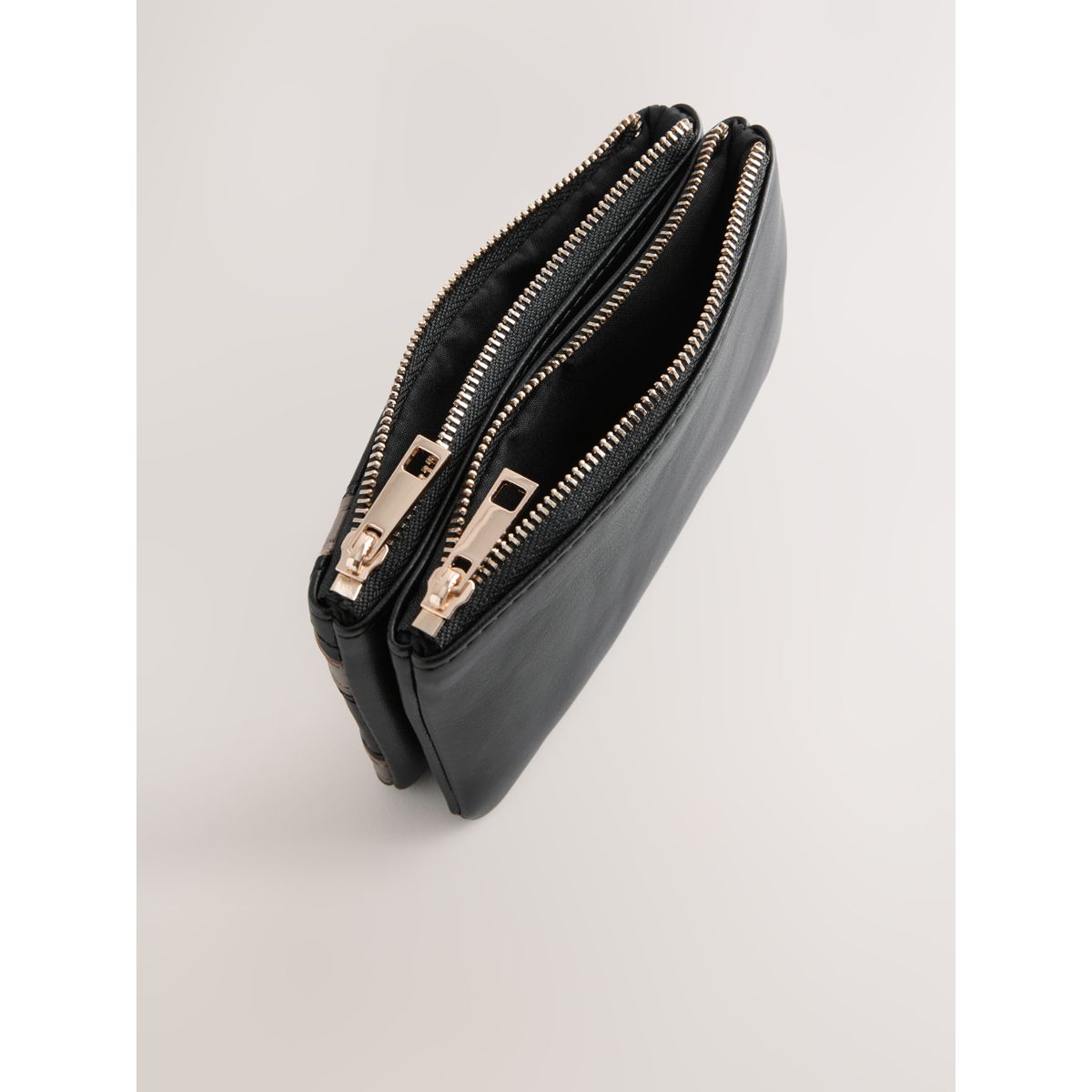 Porte-monnaie zippé noir/gris, NEXT