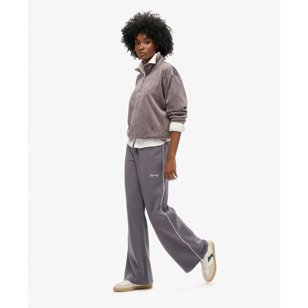 Pantalon de survêtement droit Country Club gris granite foncé, SUPERDRY