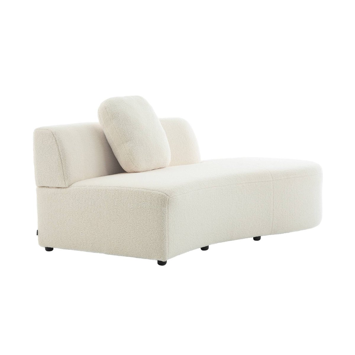 Canapé virgule organique 2-3 places bouclette WAVE crème, SWEEEK