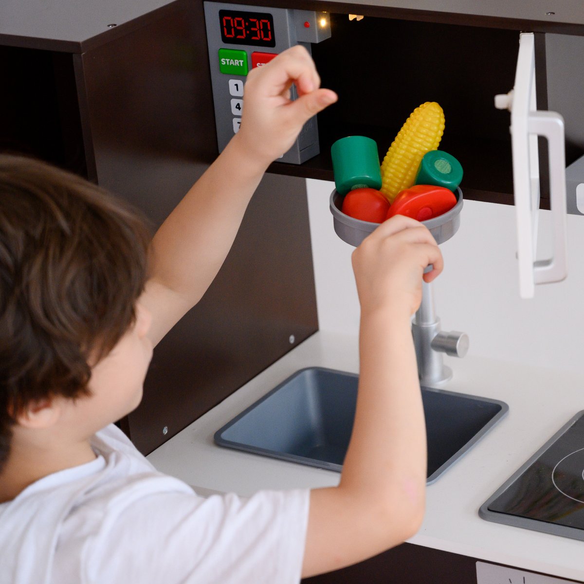 Cuisine Enfant Lumière Sonore LITTLE CHEF gris, TEAMSON KIDS