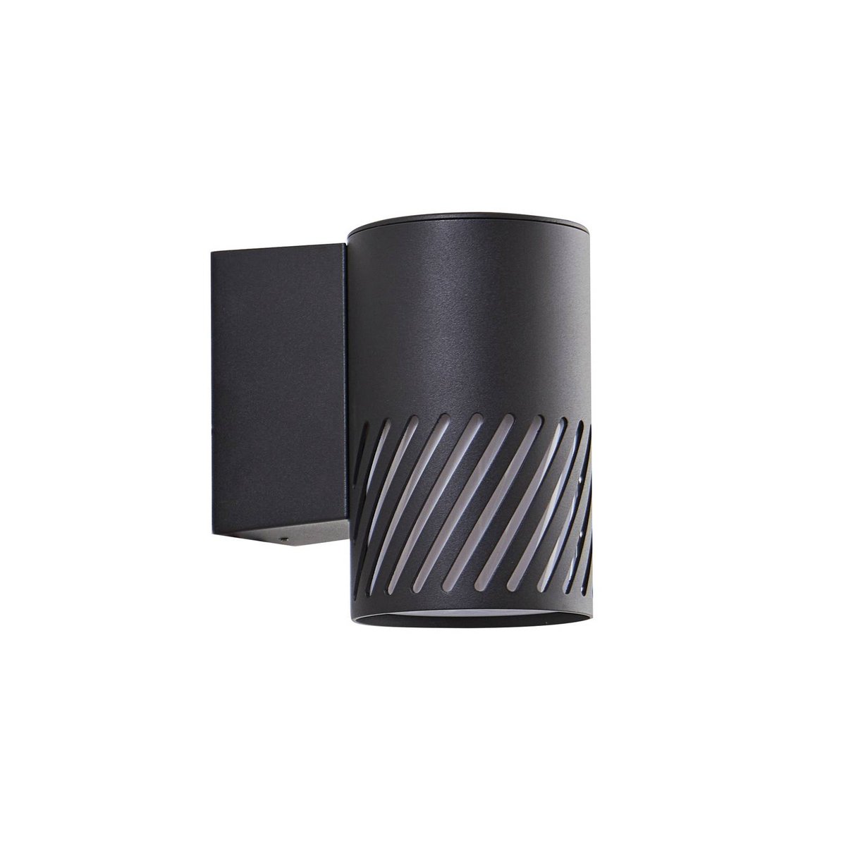 Applique extérieure en métal moderne noir mat, LINDBY