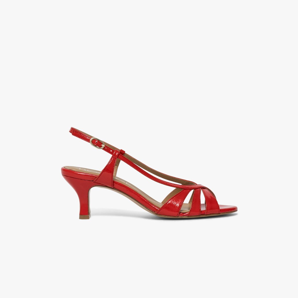 Sandale À Talon en cuir HERMIINE rouge coquelicot, BOCAGE