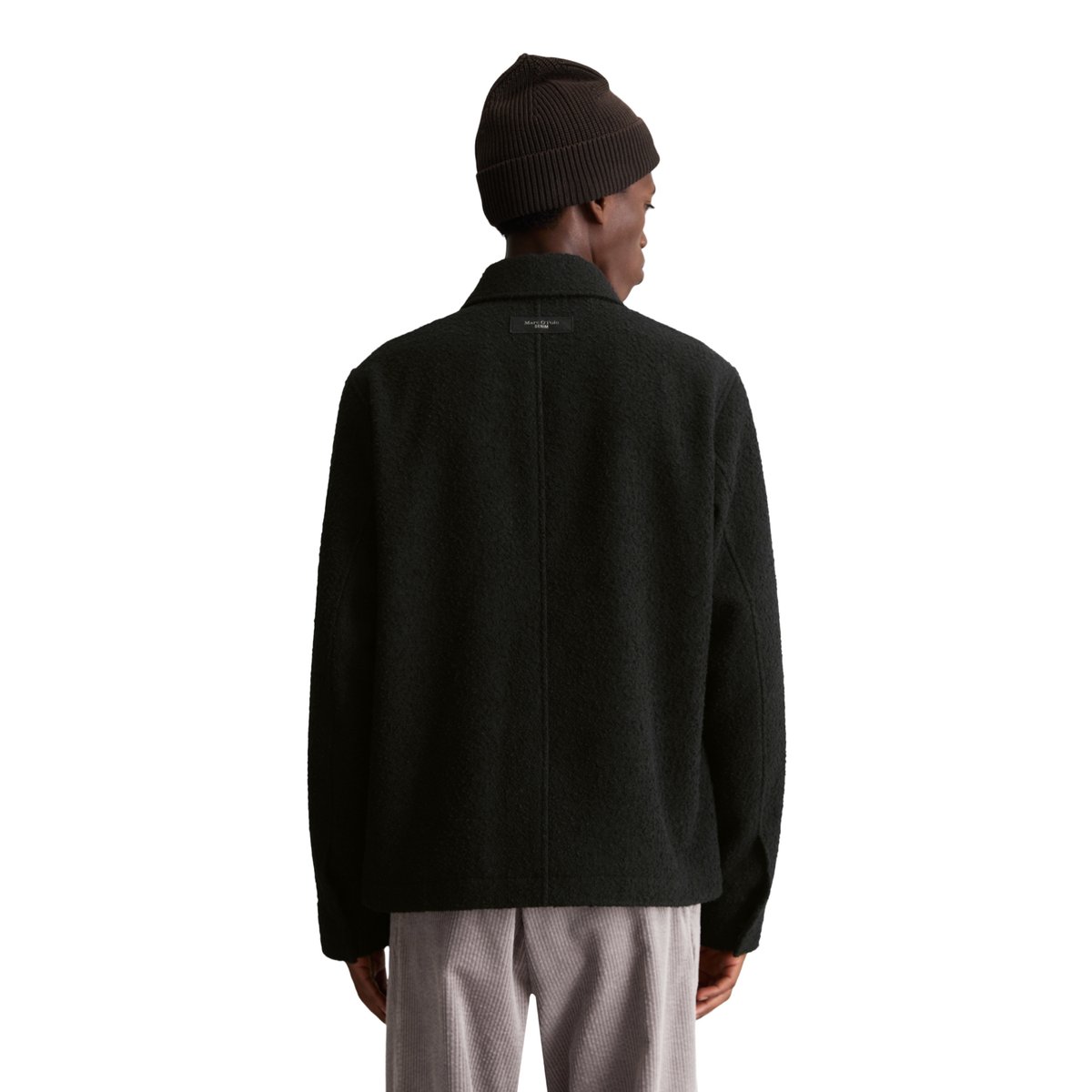 Veste en laine coupe classique en bouclé doux contenant des fibres recyclées noir, MARC O’POLO DENIM