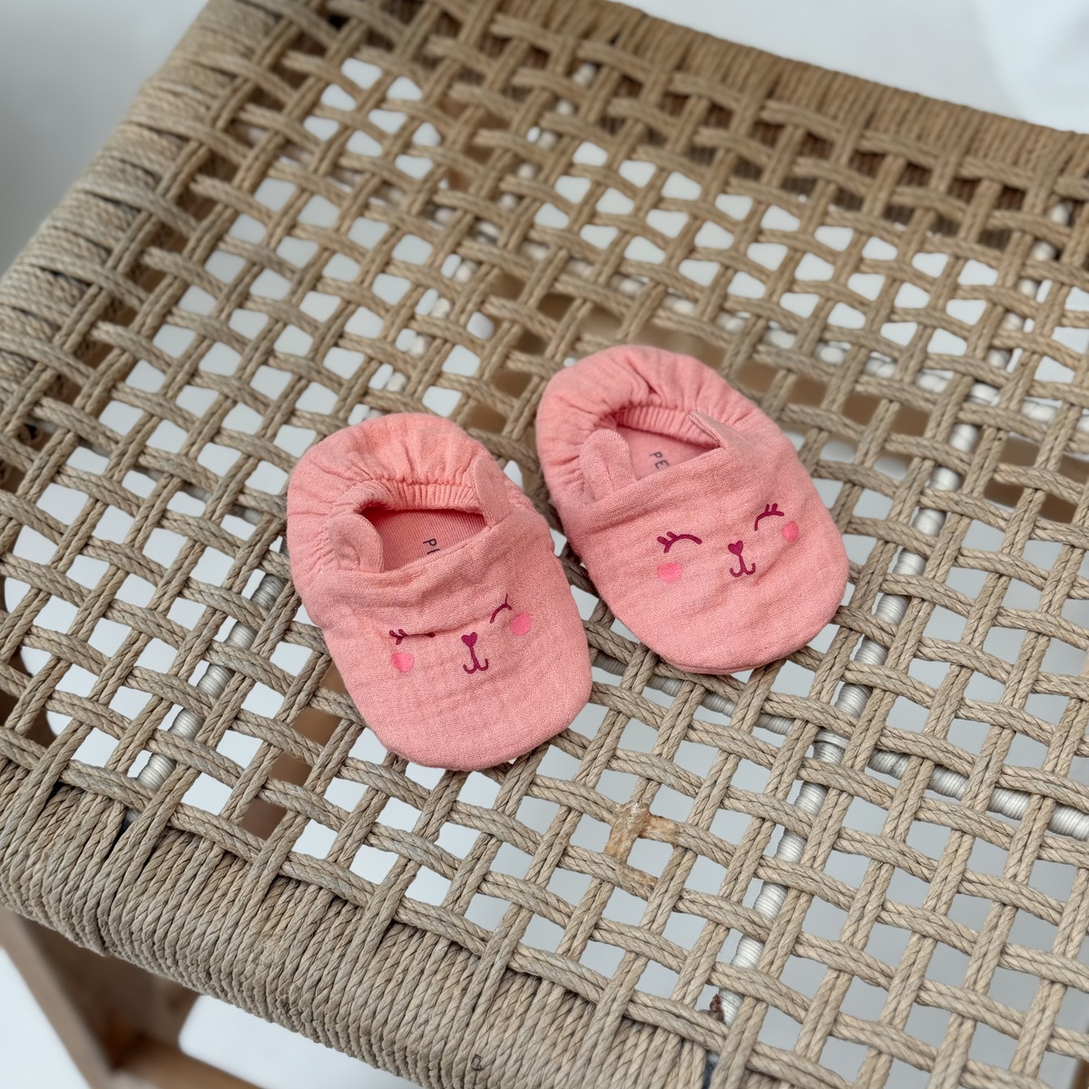 Chaussons bébé en gaze de coton Santa Giulia orange, PETIT BEGUIN