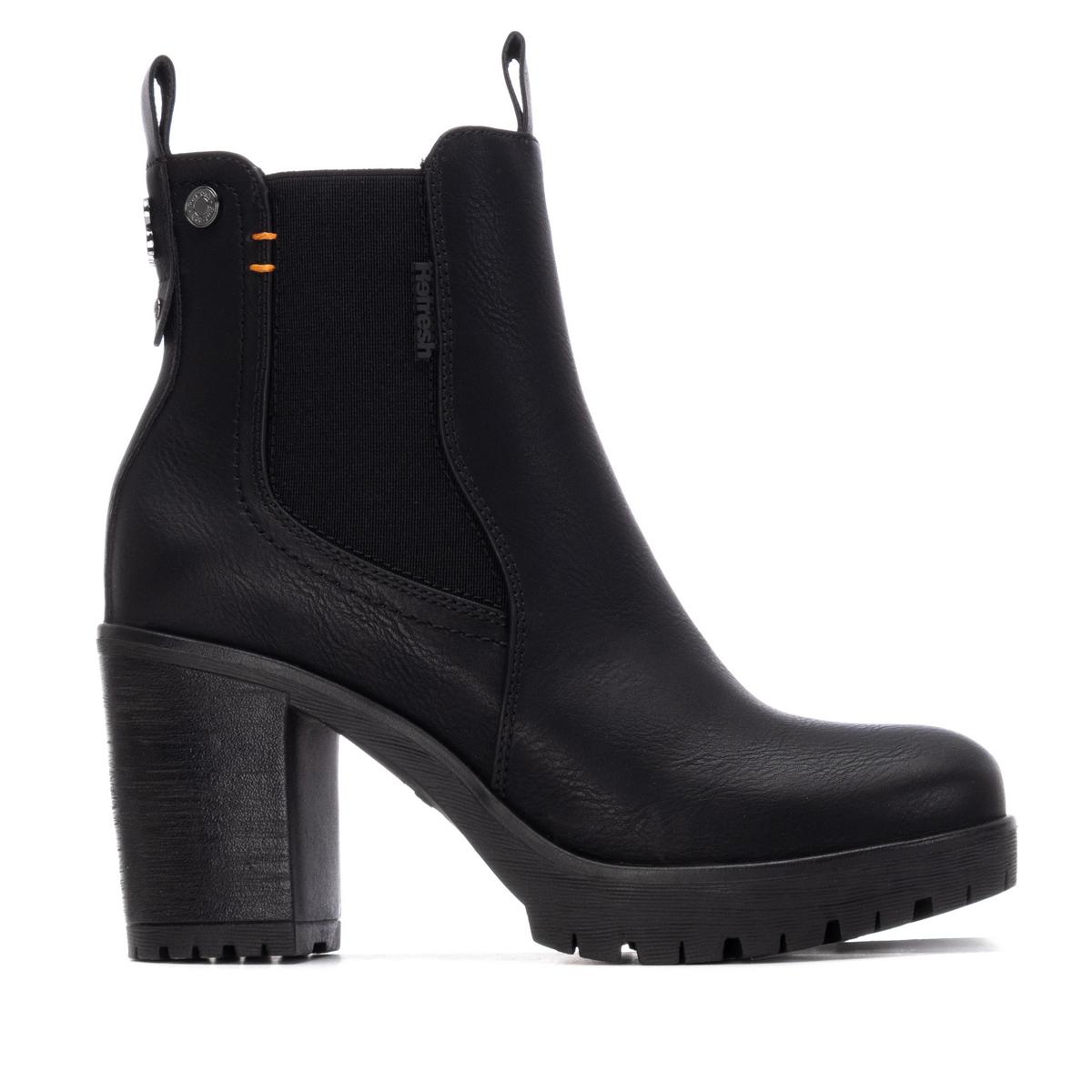 Bottine Chelsea Talon Décontractée Fermeture éclair noir, REFRESH