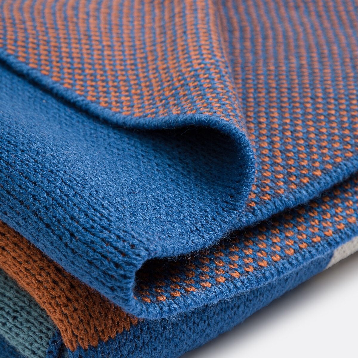 Plaid maille, Anneke multicolore bleu, LA REDOUTE INTERIEURS