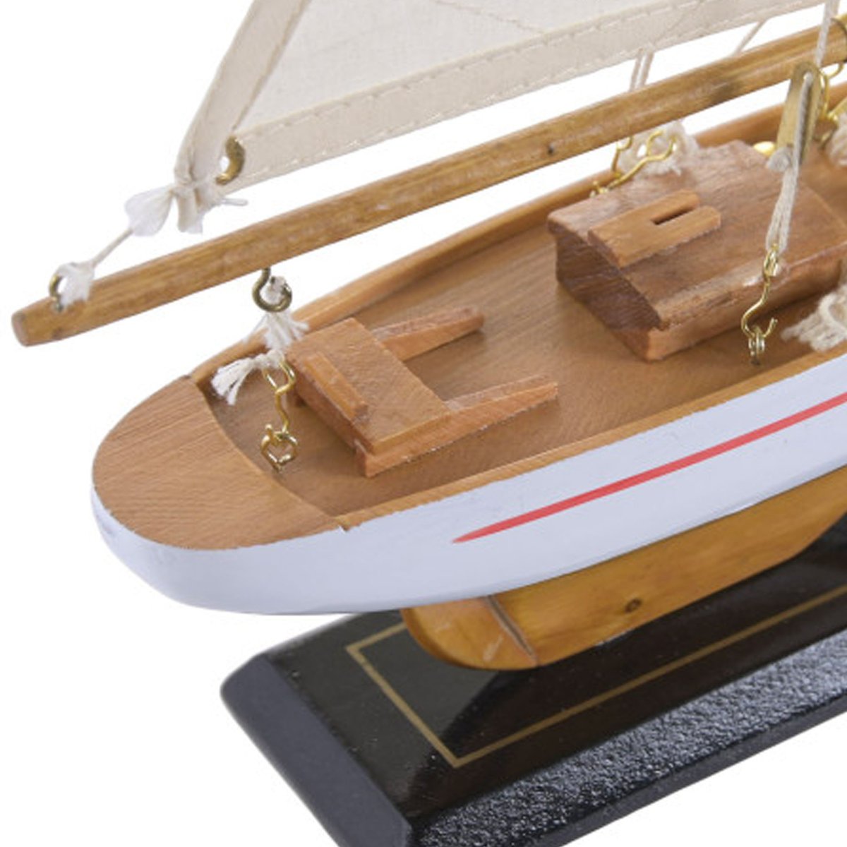 Bateau à voiles décoratif bois 25x7x29cm bois, WADIGA