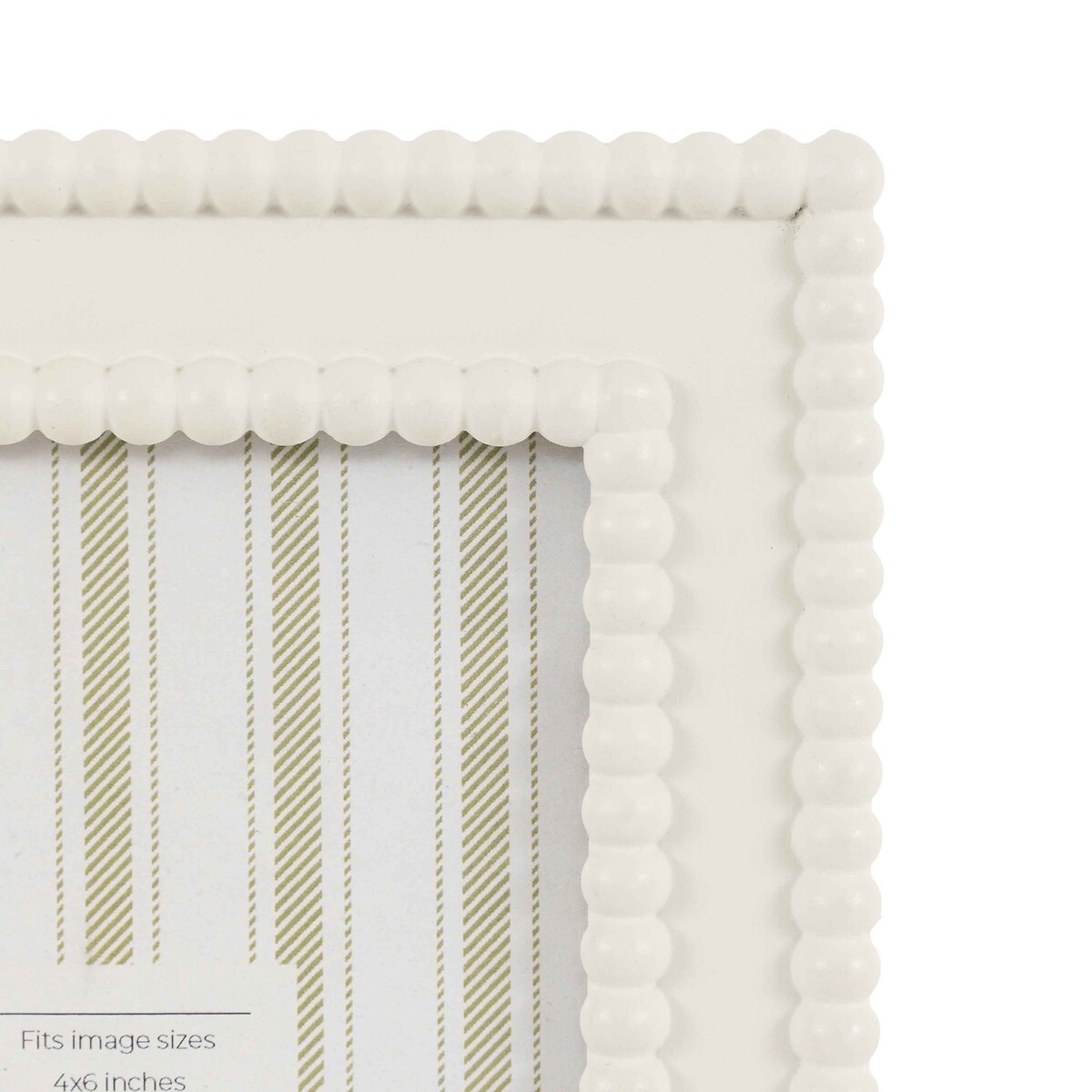 4x6" Calitri Beaded Photoframe in White white, ÉDITÉ