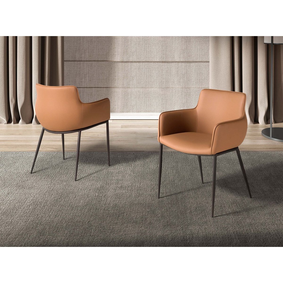 Chaise similicuir marron | noir, ANGEL CERDA