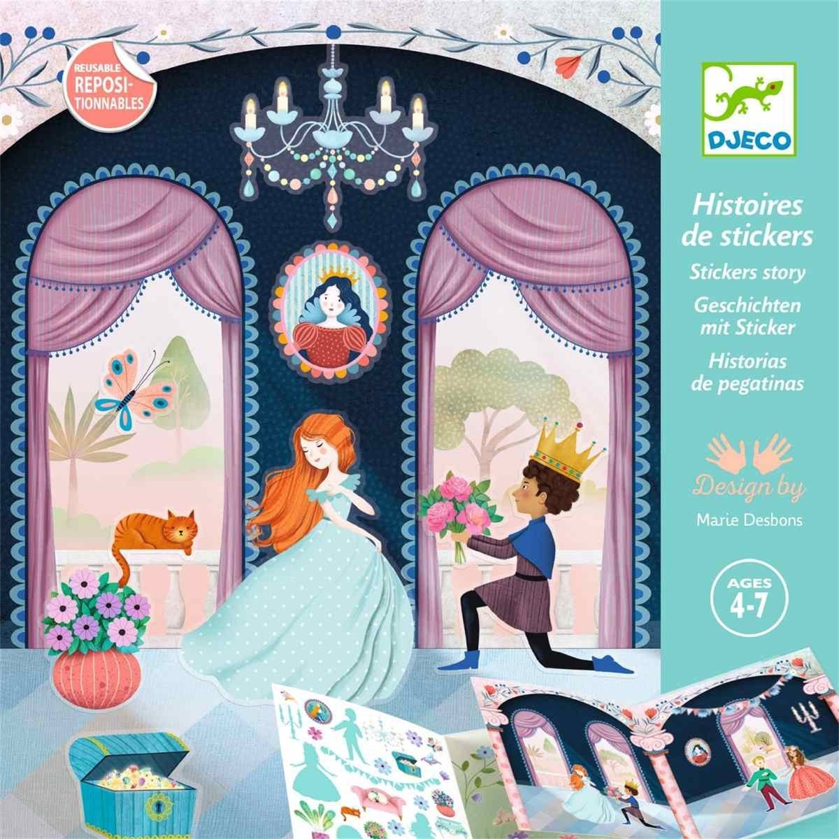 Histoires de stickers La vie au château multicolore, DJECO