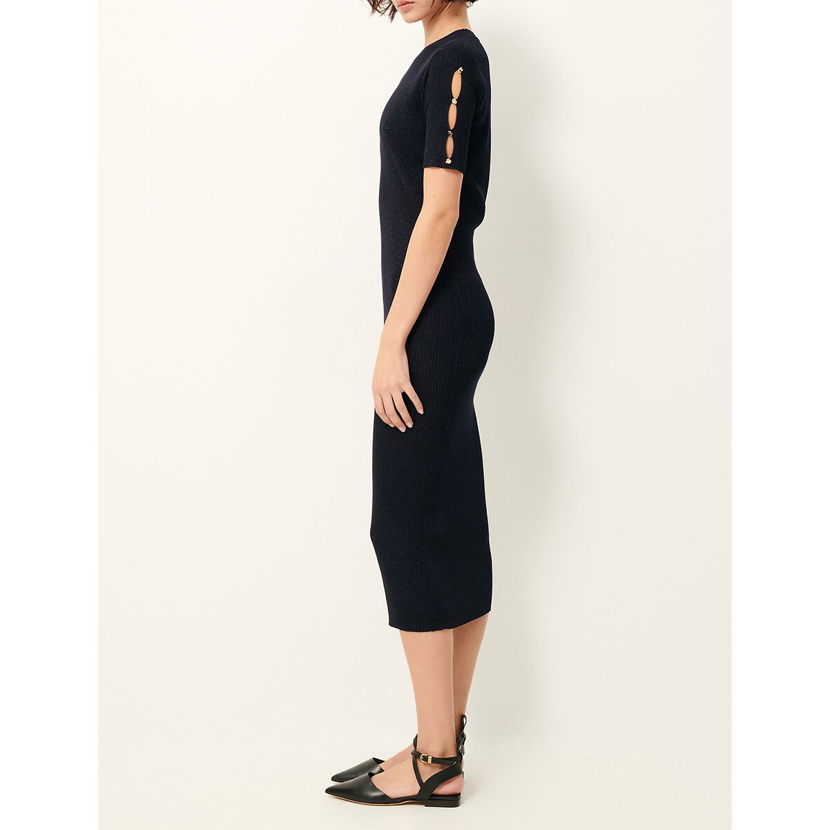 Robe midi maille brillante Little TIM noir, SESSUN