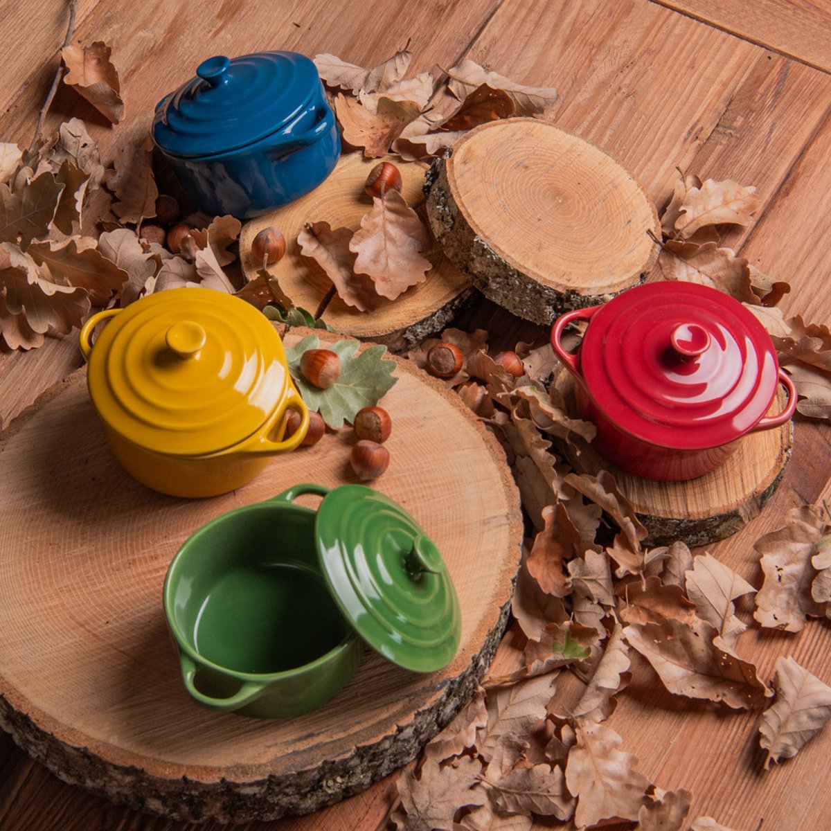 Lot De 4 Mini-cocottes - Old - Couleurs Variées multicolore, TABLE PASSION