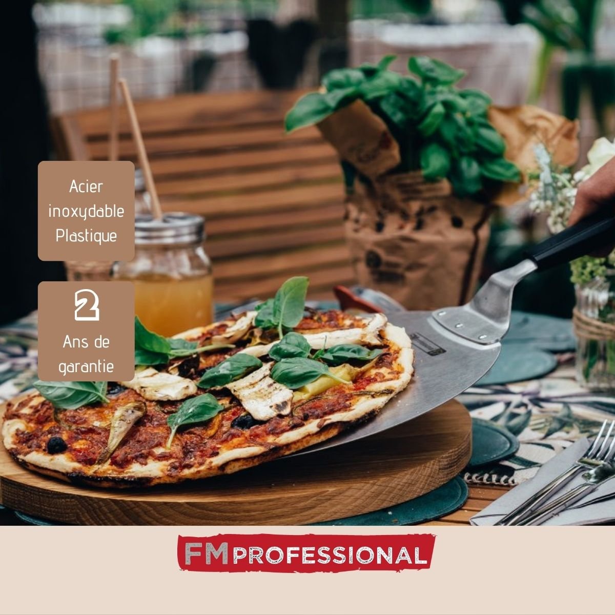 Pelle à pizza ou tarte flambée Pizza noir,gris, FM PROFESSIONAL