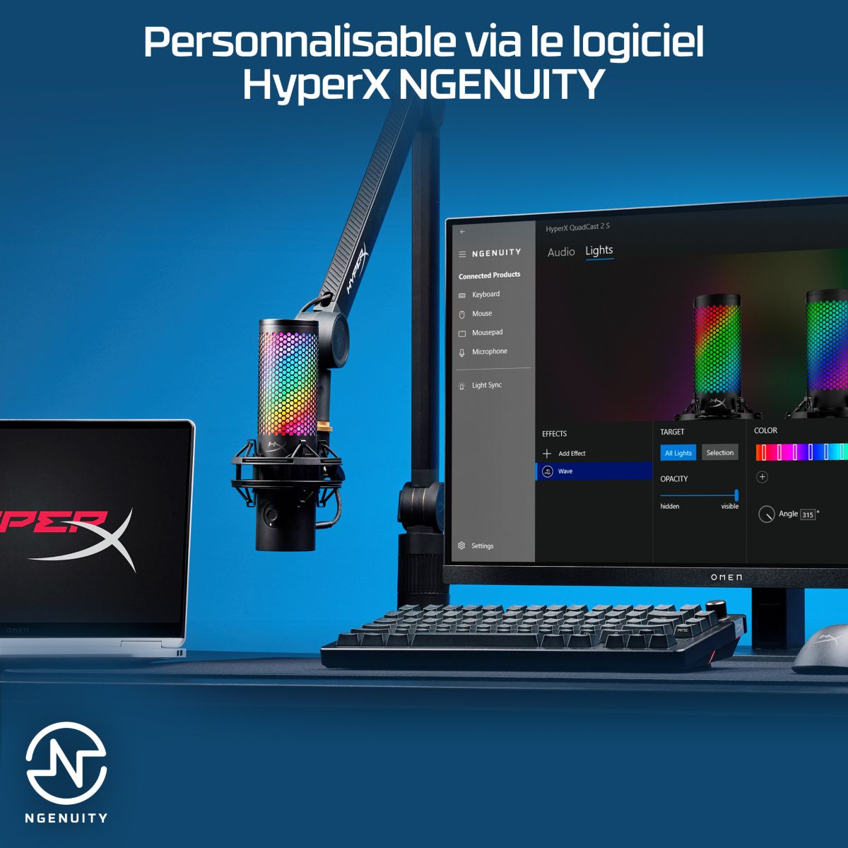 Micro Gamer QuadCast 2 S couleur unique, HYPER