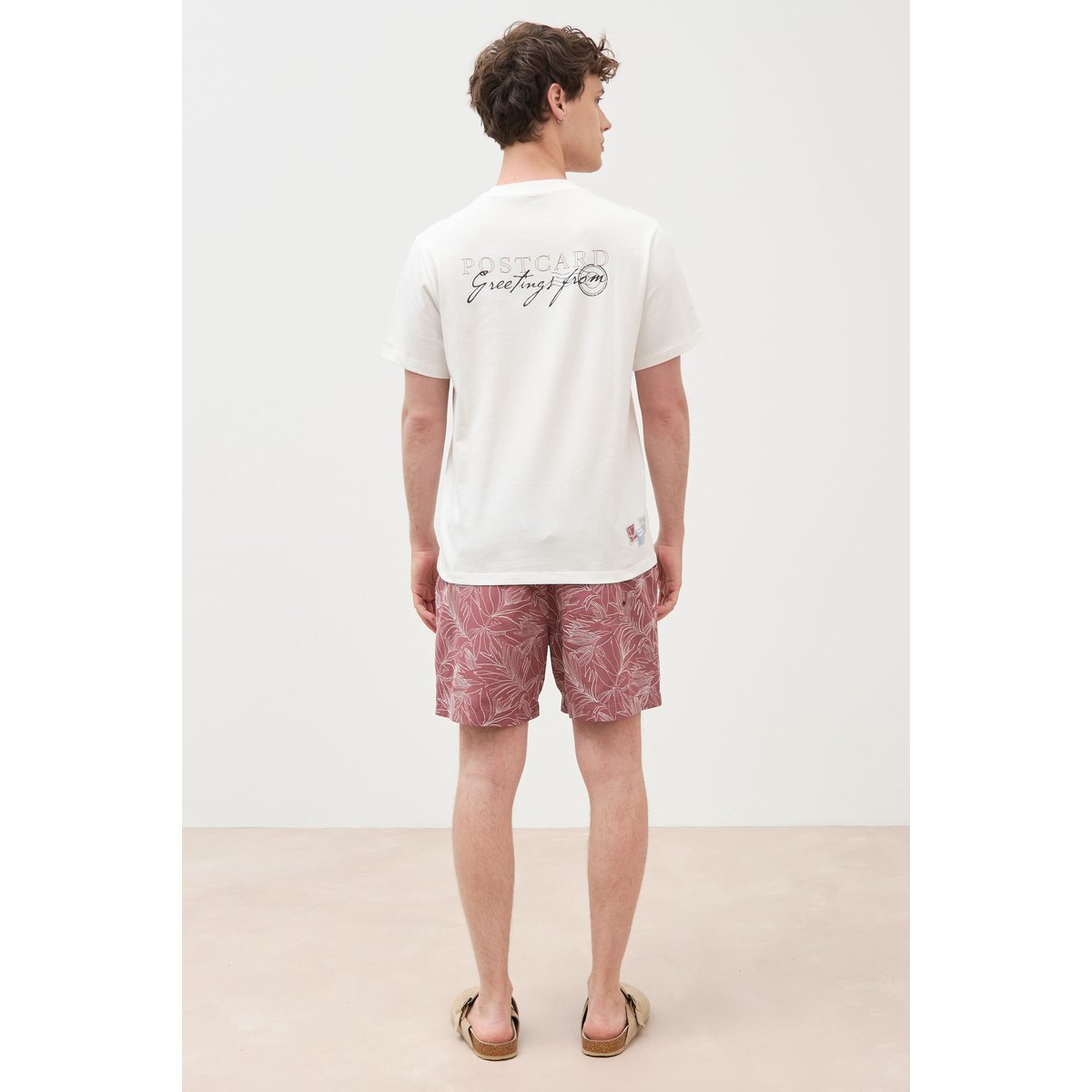 T-shirt en coton ecru, BONOBO
